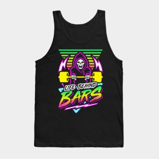 Life Behind Bars (Gym Reaper) Retro Neon Synthwave 80s 90s Tank Top